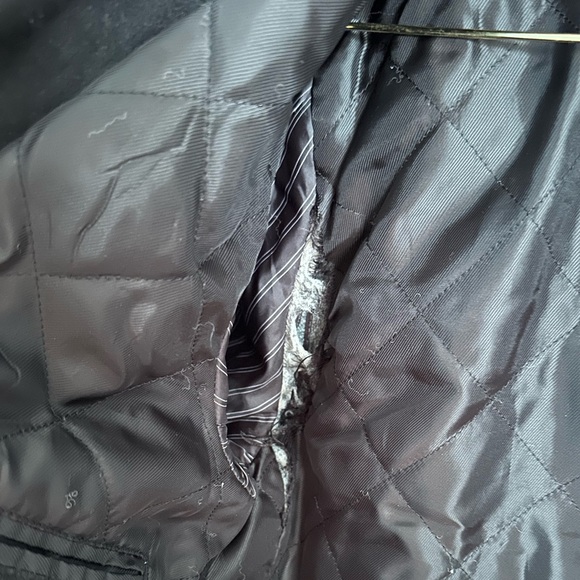 Merino Wool Blend Black Peacoat - Picture 7 of 7